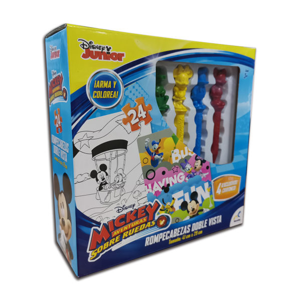 Novelty Rompecabezas Doble Vista Con Crayones Disnep Junior 24 Pzas