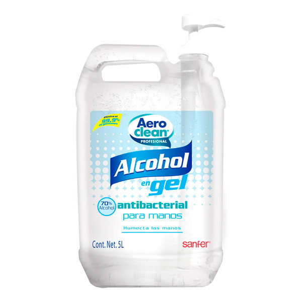 Aero Clean 70% Alcohol en Gel Antibacterial para Manos 5L