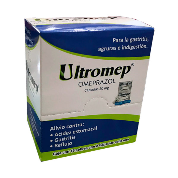 Ultromep Omeprazol 20mg 15 Sobres Con 2 Capsulas