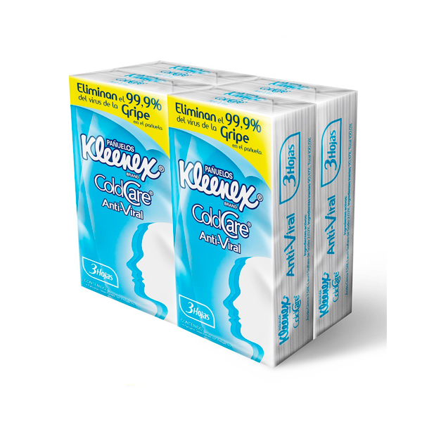 Kleenex Cold Care Pañuelos Faciales Anti-viral, Sellapack Con 14 Piezas De  Doble Hoja : : Salud y Cuidado Personal